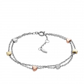 Bracelet Femme Fossil JF02854998 - Collection GALENTINE VINTAGE MOTIFS style Tendance avec acier et verre