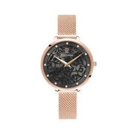 Montre Femme PIERRE LANNIER Eolia Cadran Noir Mailles Or Rose - 039L938