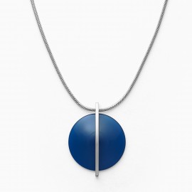 Collier Sea Glass Femme - Acier Argenté - Verre Bleu