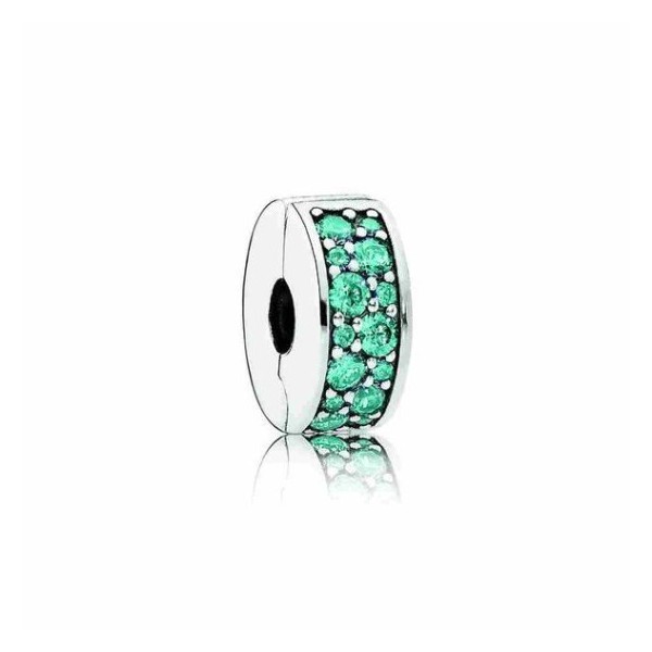 PANDORA Charm Clip Pavé Bleu-Vert - 791817MCZ