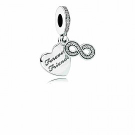 PANDORA Charm Coeur Amis Pour La Vie - 791948CZ