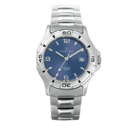 Montre Homme CERTUS Bracelet Acier gris, Cad Bleu - 616802