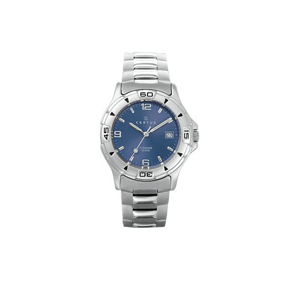 Montre Homme CERTUS Bracelet Acier gris, Cad Bleu - 616802