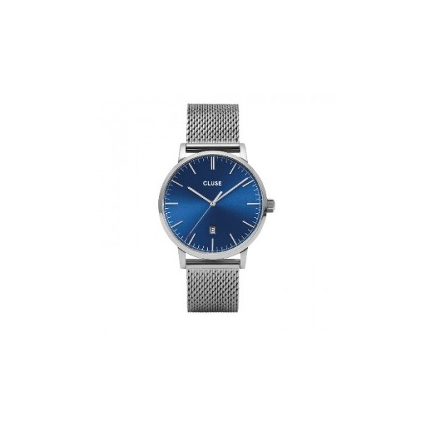 Montre homme CLUSE Aravis cadran bleu foncé/bracelet acier gris - CW0101501004