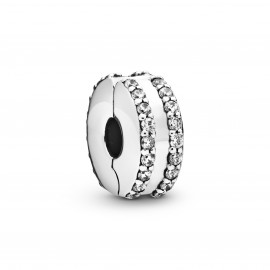 PANDORA Charm Clip Pavé Double Rang - 798422C01