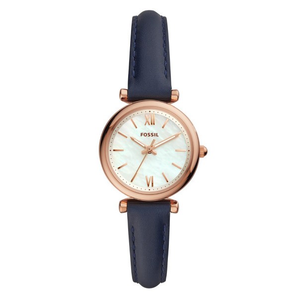 Montre Femme Fossil ES4502 - Collection CLASSICS CARLIE MINI style STRAP avec cuir et acier - Mouvement