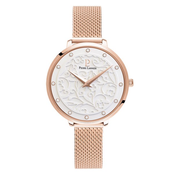 Montre Femme PIERRE LANNIER Eolia Cadran Blanc Acier Or Rose - 039L908