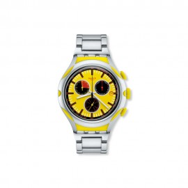Montre unisexe Swatch Irony Chrono Xlite, Lemon Squash bracelet acier et cadran jaune - YYS4002AG