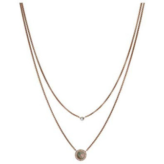 Collier Femme Fossil JF02953791 - Collection MISTY AUTUMN CLASSICS style Tendance avec acier et nacre