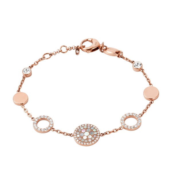 Bracelet Femme Fossil JF01739791 - Collection PINK MOP VINTAGE GLITZ style Tendance avec acier et nacre