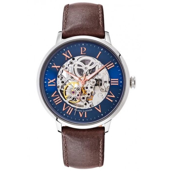 Montre Homme Pierre Lannier Auto Squelette Cuir - 322B164