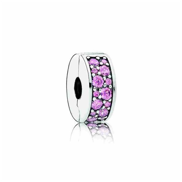 PANDORA Charm Clip Pavé Rose - 791817PCZ