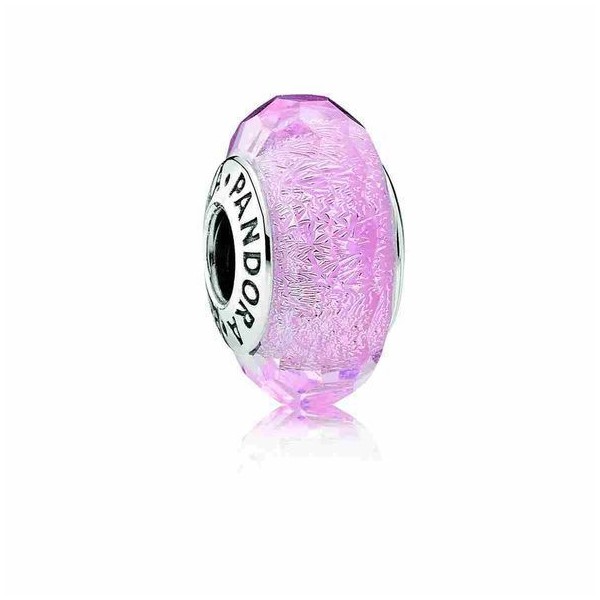 PANDORA Charm Verre de Murano Rose Facetté - 791650