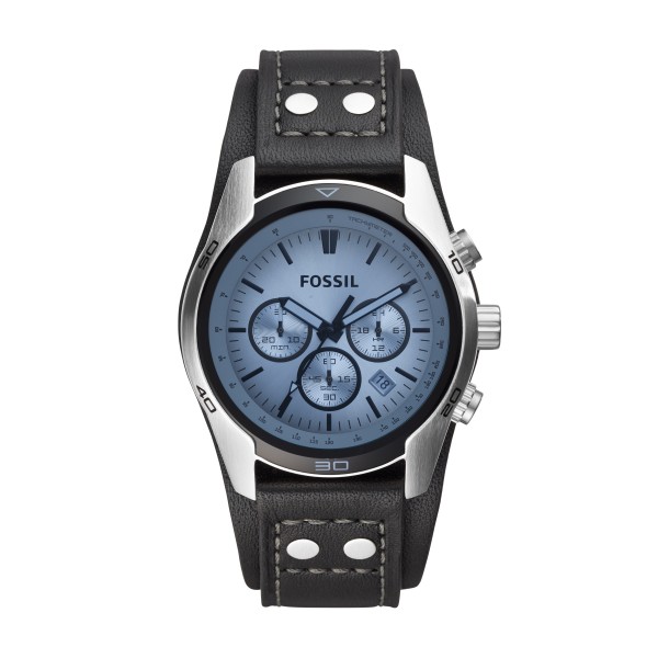 Montre Homme Fossil CH2564 - Collection  COACHMAN style Tendance avec cuir et acier - Mouvement Quartz - Chronographe