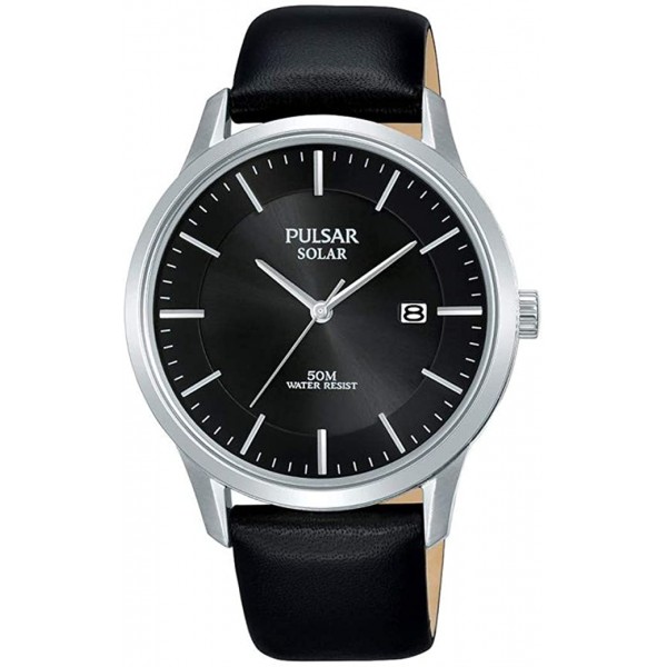 Montre Homme PULSAR Solaire Acier Cuir Noir - PX3163X1