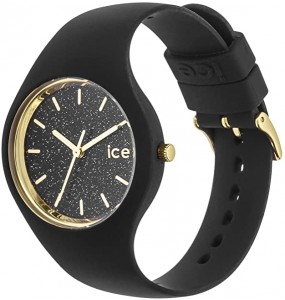 Montre Femme ICE WATCH Ice Glitter Silicone Noir Cadran Pailleté - 001349