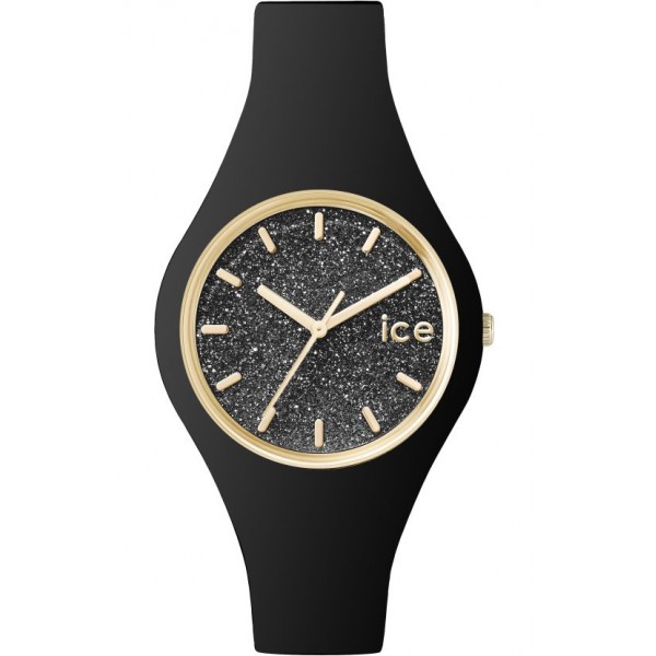 Montre Femme ICE WATCH Ice Glitter Silicone Noir Cadran Pailleté - 001349