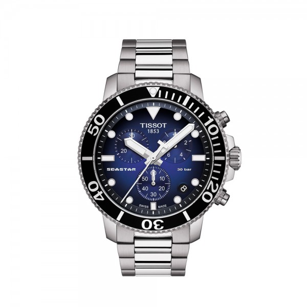 Montre Homme TISSOT Seastar 1000 Chronograph Bleu Fondu - T1204171104101