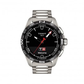 Montre Homme TISSOT T-Touch Connect Solar Noir Acier Argenté - T1214204405100