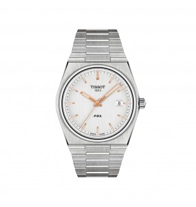 Montre TISSOT acier blanc, modèle PRX