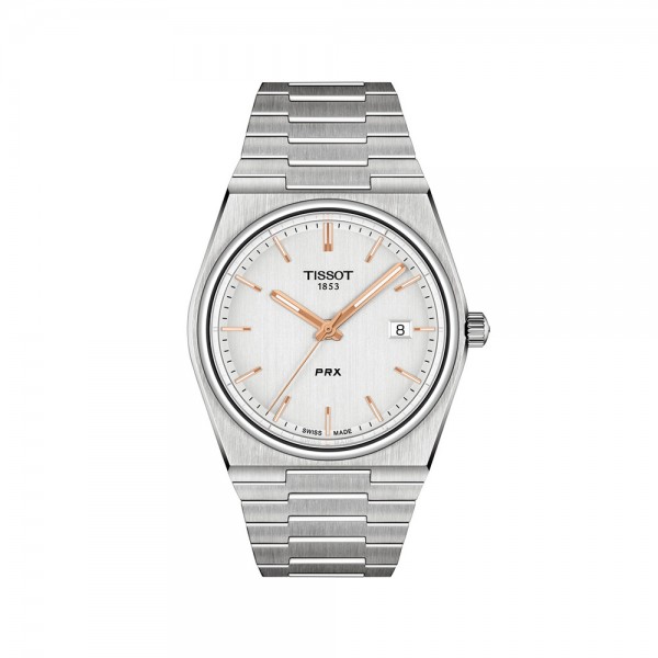 Montre TISSOT acier blanc, modèle PRX Montre TISSOT acier blanc, modèle PRX