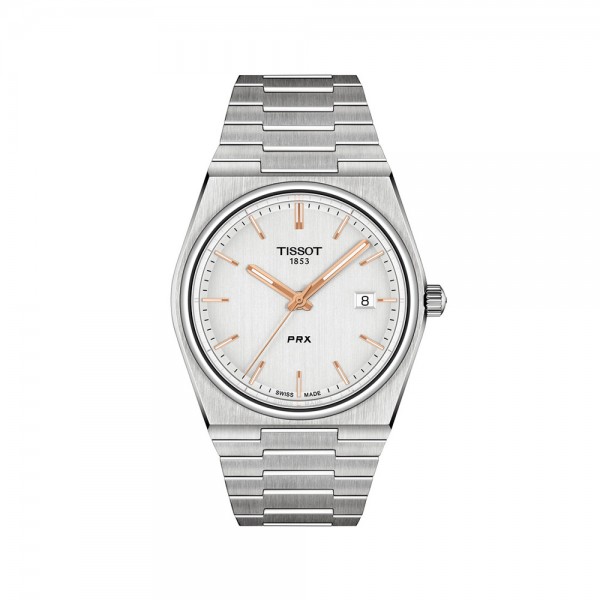 Montre TISSOT acier blanc, modèle PRX