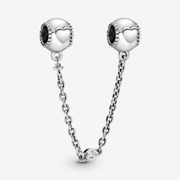 PANDORA Charm Clip Chaîne de Confort Coeurs En Relief - 796457CZ-05 PANDORA Charm Clip Chaîne de Confort Coeurs En Relief - 796457CZ-05