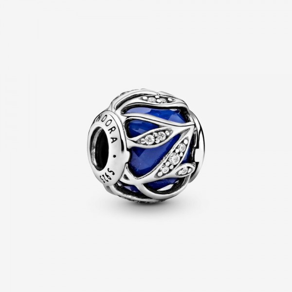 PANDORA Charm Feuilles Abstraites Bleu Royal - 791969NCB