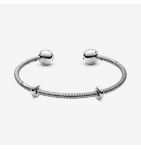 PANDORA Bracelet Jonc Ouvert façon Maille Serpent Moments - 598291-1