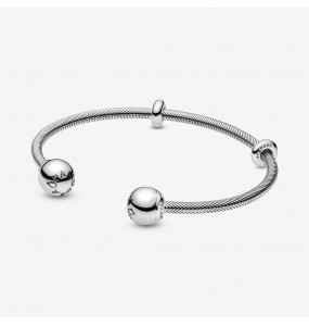 PANDORA Bracelet Jonc Ouvert façon Maille Serpent Moments - 598291-1