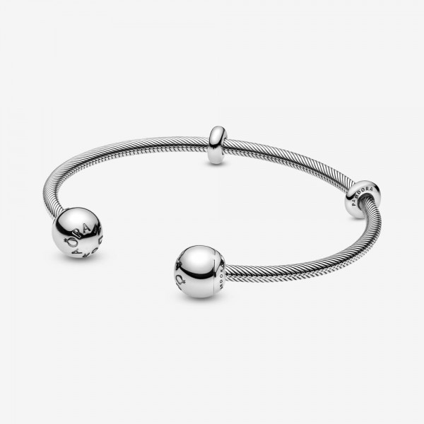 PANDORA Bracelet Jonc Ouvert façon Maille Serpent Moments - 598291-1