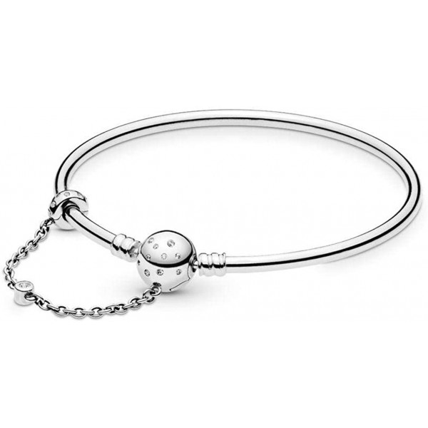 PANDORA Bracelet Jonc Fermoir Chaîne - 597846CZ-19 PANDORA Bracelet Jonc Fermoir Chaîne - 597846CZ-19