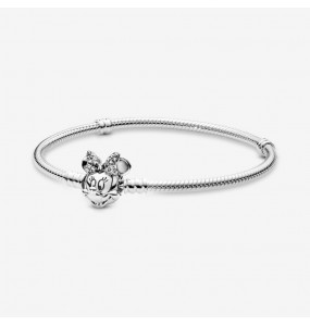 PANDORA Bracelet Maille Serpent Fermoir Disney Moments Pavé Minnie - 597770CZ-17