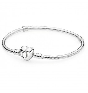 Bracelet Moments en Argent 925/1000e, Fermoir Coeur - 18 cm