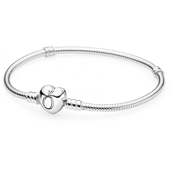 Bracelet Moments en Argent 925/1000e, Fermoir Coeur - 18 cm