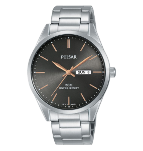 Montre Homme PULSAR Tradition Acier Gris, Cad Noir - PJ6111X1