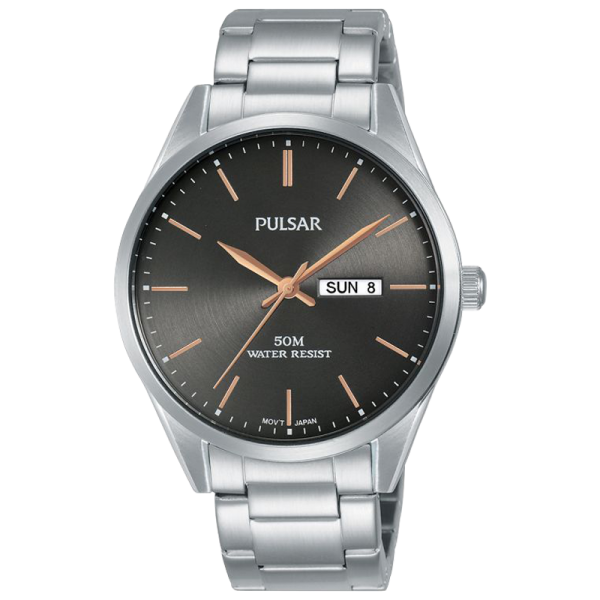 Montre Homme PULSAR Tradition Acier Gris, Cad Noir - PJ6111X1