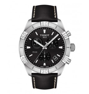 PR100/GR/CHRQ/ACIER/CUIR NOIR/NOIR