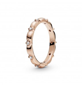 Pandora Rose ring with clear cubic zirconia