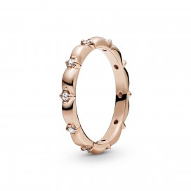 Pandora Rose ring with clear cubic zirconia