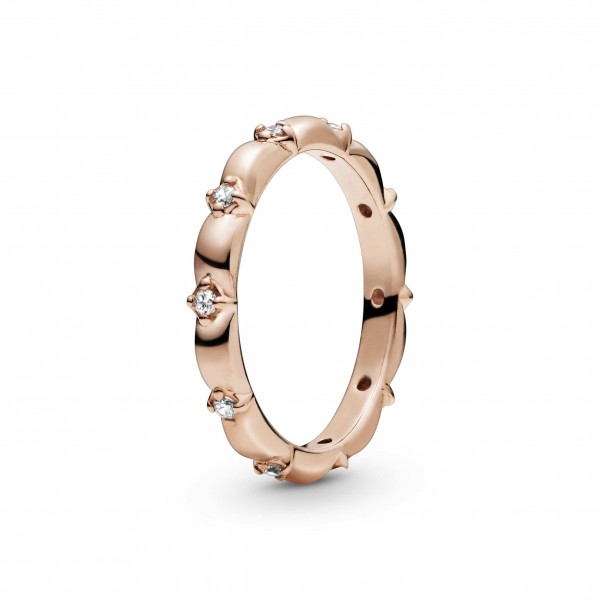 Pandora Rose ring with clear cubic zirconia