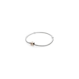 Silver bracelet with Pandora Rose clasp