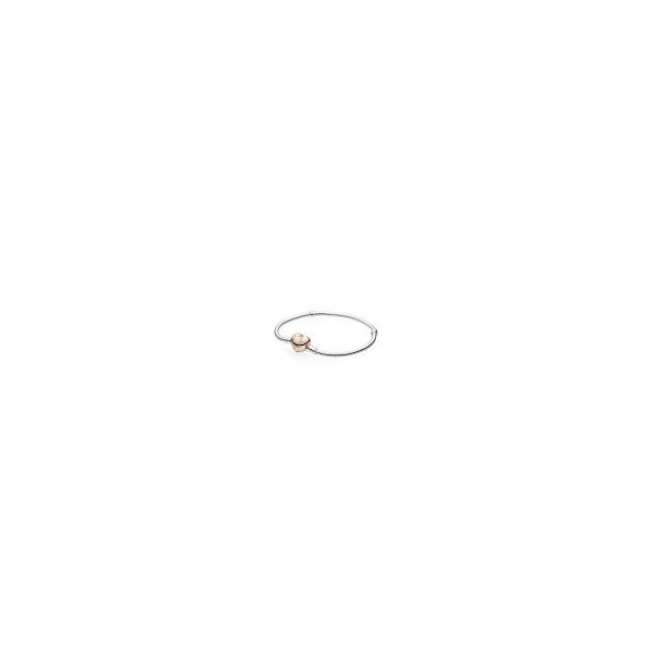 Silver bracelet with heart-shaped PANDORA Rose clasp Silver bracelet with heart-shaped PANDORA Rose clasp