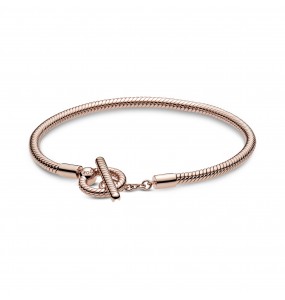 Snake chain Pandora Rose T-bar bracelet