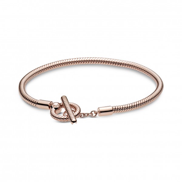 Snake chain Pandora Rose T-bar bracelet