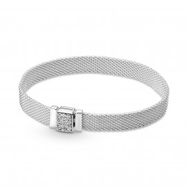 Pandora Reflexions mesh sterling silver bracelet with clear cubic zirconia