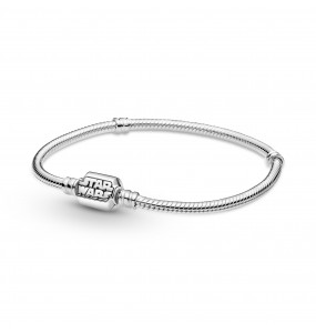 Snake chain sterling silver bracelet with Star Wars clasp