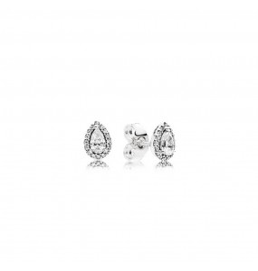 Silver stud earrings with clear cubic zirconia