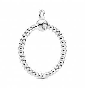 Medium beaded sterling silver Pandora O pendant