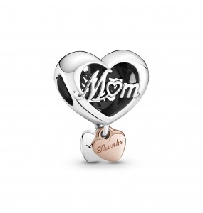 Mum and heart sterling silver and Pandora Rose charm